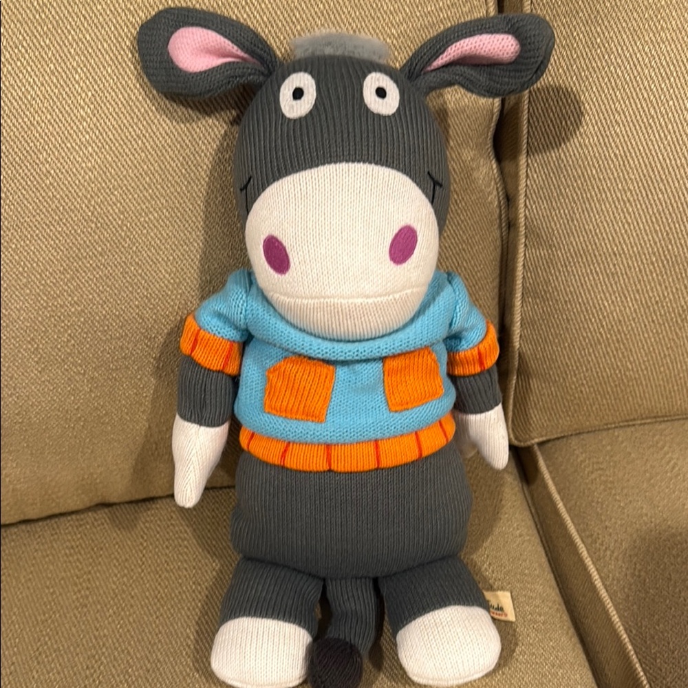 New Latitude Enfant Paris Colorful Plush Donkey Toy